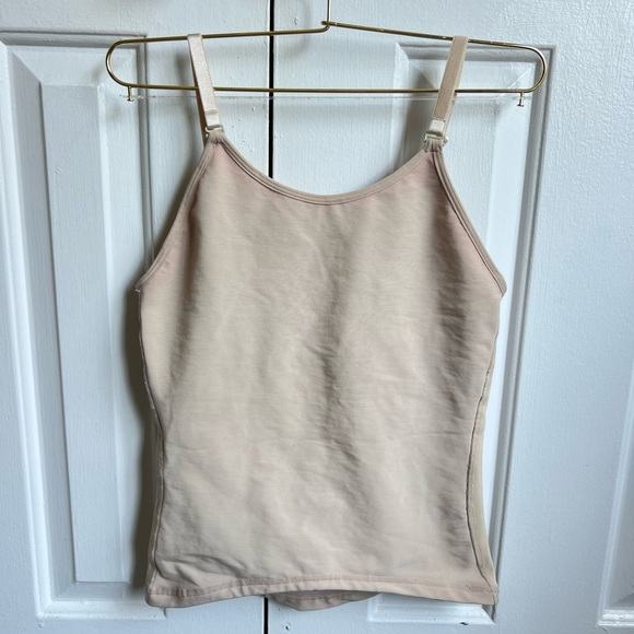Women's Cream Tank Top Shapewear Upper Back Exposed - Picture 1 of 9